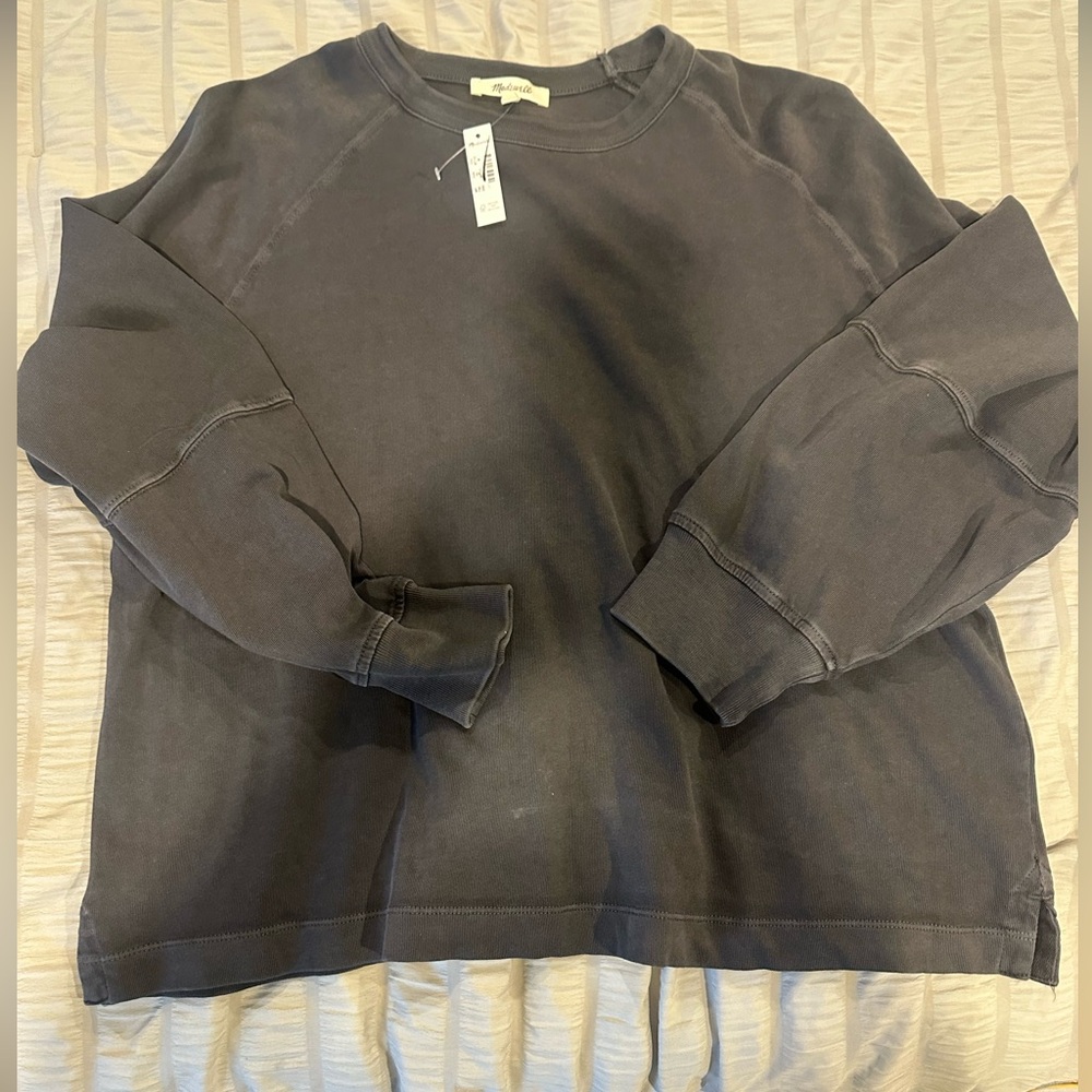 Madewell Women’s Charcoal Crewneck Lightweight Sweatshirt